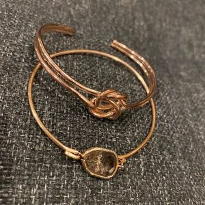 Rose Gold Costume Jewelry Bracelet Pair